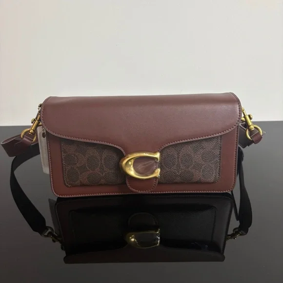 Coach Tabby Bag Brown Signature Leather Shoulder Chic - Picture 2 of 9